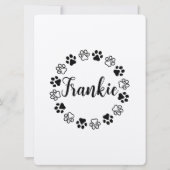 子犬の誕生日パーティパピーポーティ招待状 セーブザデート (裏面)