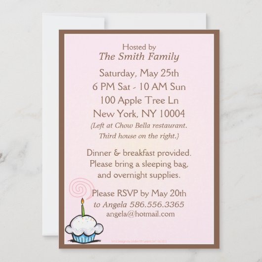 子犬の誕生日パーティビーグル女の子オフリーシュアート™ 招待状 (裏面)