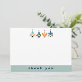 子犬の誕生日パーティーありがとうノートカード サンキューカード (スタンド正面)