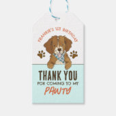 子犬の誕生日パーティーありがとう ギフトタグ (正面)