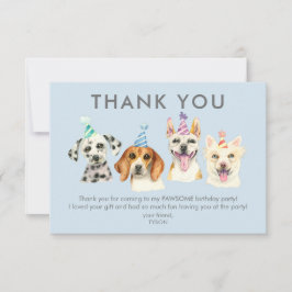 子犬の誕生日パーティーお礼カード サンキューカード