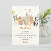 子犬の誕生日パーティーお礼カード 招待状 (スタンド正面)