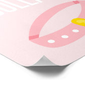 子犬の誕生日パーティーのサインがピンク色に ポスター (角)