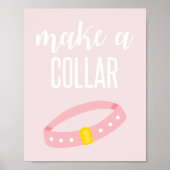 子犬の誕生日パーティーのサインがピンク色に ポスター (正面)