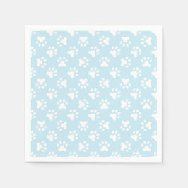 子犬の誕生日パーティーのナプキンスの青い前刷り スタンダードカクテルナプキン