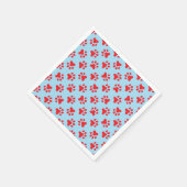 子犬の誕生日パーティーのナプキンス青い赤い手のプリント スタンダードカクテルナプキン (角)