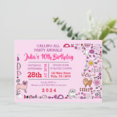 子犬の誕生日パーティーの招待状 招待状 (スタンド正面)