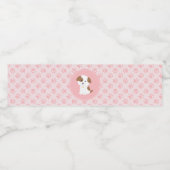 子犬の誕生日パーティーウォーターボトルラベル(ピンク) ペットボトルラベル (シングルラベル)