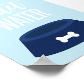 子犬の誕生日パーティーサイントイレウォーター青 ポスター (角)