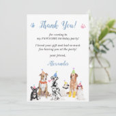 子犬の誕生日パーティーサンキューカード 招待状 (スタンド正面)
