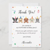 子犬の誕生日パーティーサンキューカード 招待状 (正面)