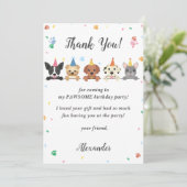 子犬の誕生日パーティーサンキューカード 招待状 (スタンド正面)