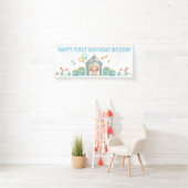 子犬の誕生日パーティーバナー 横断幕 (インサイチュ)