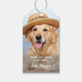 子犬の誕生日パーティーペットパーソナライズされたの写真 ギフトタグ (正面)