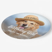 子犬の誕生日パーティーペットパーソナライズされたの写真 ペーパープレート (アングル)