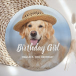 子犬の誕生日パーティーペットパーソナライズされたの写真 ペーパープレート<br><div class="desc">誕生日女！あなたの子犬または犬の誕生日パーティーに仕上げtouchを追加するシンプルこのデザインペットの写真の誕生日の男の子の誕生日紙パーティーのプレート。あなたの写真を追加お気に入りのし、名前、誕生日の番号でパーソナライズ。男の子の誕生日少年に変更。ペットの誕生日パーティーの装飾とギフトのためのコレクションを訪問。このコレクションはお気に入りの愛犬家と犬のママの間で！COPYRIGHT © 2020 Judy Burrows,  Black Dog Art - All Rights Reserved.子犬の誕生日パーティーパーソナライズされたペット写真紙プレート</div>