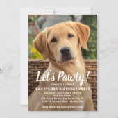 子犬の誕生日パーティーペットパーソナライズされたの写真 招待状 (正面)