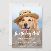 子犬の誕生日パーティーペットパーソナライズされたの写真 招待状 (正面)