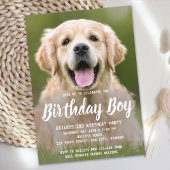 子犬の誕生日パーティーペットフォト招待状 招待状