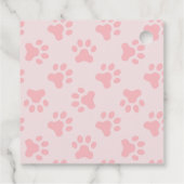 子犬の誕生日パーティー感謝していあなたのメッセージカードピンク フェイバータグ (裏面)