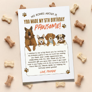 子犬の誕生日パーティー感謝カード サンキューカード