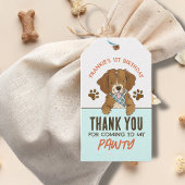 子犬の誕生日パーティー感謝メッセージ ギフトタグ