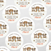 子犬の誕生日パーティー感謝メッセージ ラウンドシール
