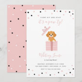 子犬の誕生日パーティー招待状 招待状 (正面/裏面)