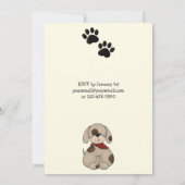 子犬の誕生日パーティー招待状（男の子用） 招待状 (裏面)