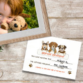 子犬の誕生日パーティー養子証明書カード エンクロージャーカード