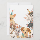 子犬の誕生日パーティー　わんこパーティー　女の子の誕生日 招待状 (裏面)