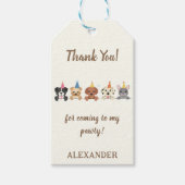 子犬の誕生日パーティー ギフトタグ (正面)