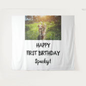 子犬の誕生日パーティー フォトブース 背景 タペストリー (正面(横))