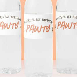 子犬の誕生日パーティー ペットボトルラベル