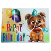 子犬の誕生日パーティー ラージペーパーバッグ (正面)