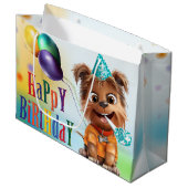 子犬の誕生日パーティー ラージペーパーバッグ (正面アングル)