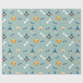 子犬の誕生日パーティー，子供とペットのラッピング紙 ラッピングペーパー (フラット)