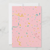 子犬の誕生日ピンクの招待状（編集可能） 招待状 (裏面)