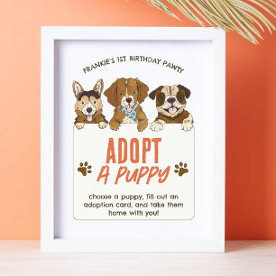 子犬の誕生日導入活動のサイン ポスター