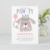 子犬の誕生日招待状 | 犬のパーティー 招待状 (スタンド正面)