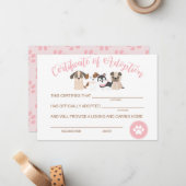 子犬の誕生日証明書を交付する ノートカード (正面/裏面インサイチュ)