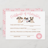 子犬の誕生日証明書を交付する ノートカード (正面/裏面)