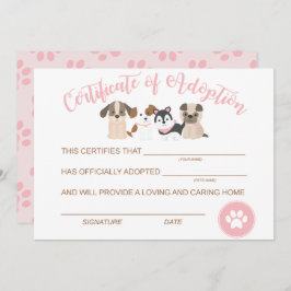 子犬の誕生日証明書を交付する ノートカード