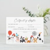 子犬の誕生日証明書を交付する 招待状 (スタンド正面)