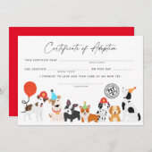 子犬の誕生日証明書を交付する 招待状 (正面/裏面)