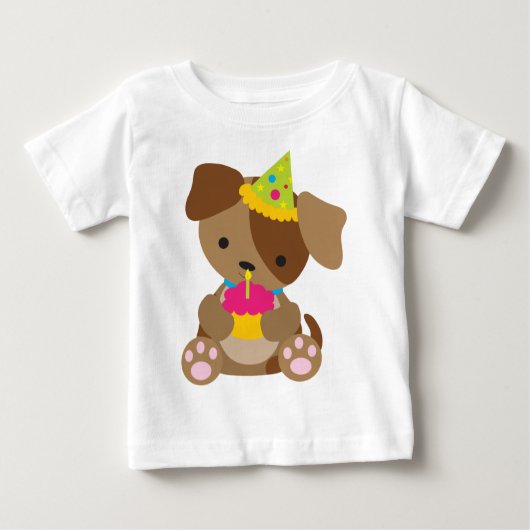 子犬の誕生日 ベビーTシャツ (正面)