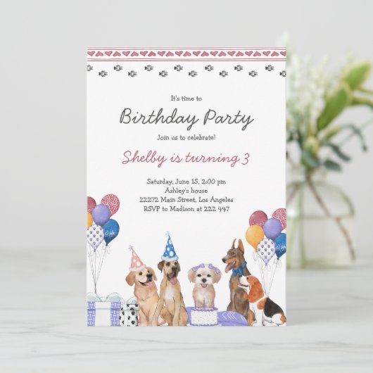 子犬の誕生日 招待状 (スタンド正面)