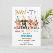 子犬の誕生日 誕生日パーティー 招待状 (スタンド正面)