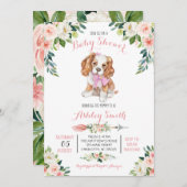 「子犬の赤ちゃんシャワーのお招き」 招待状 (正面/裏面)