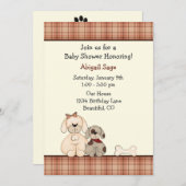 子犬の赤ちゃんシャワー招待状 招待状 (正面/裏面)